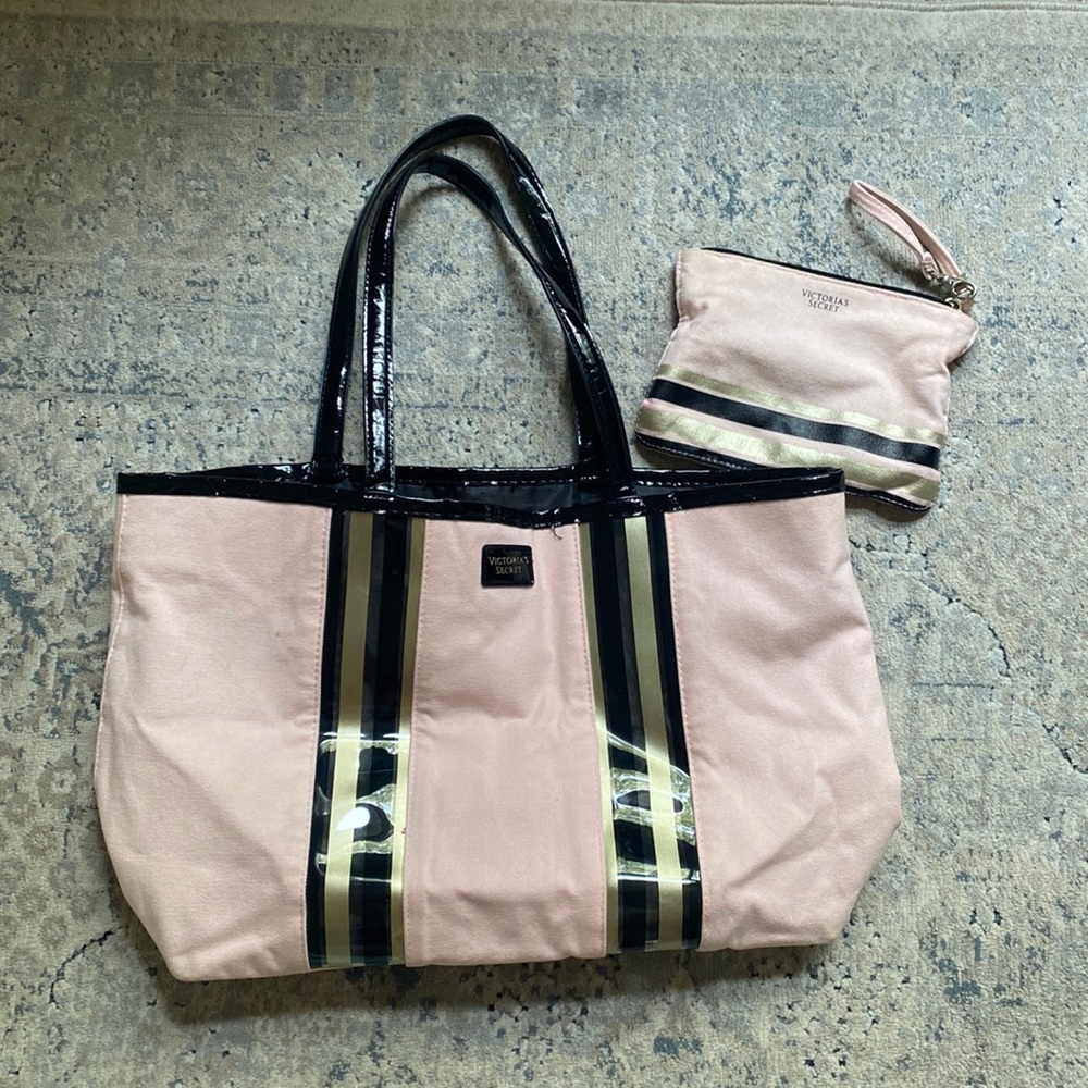 Victoria’s Secret Tote Bag and Makeup/Pencil Pouch Set